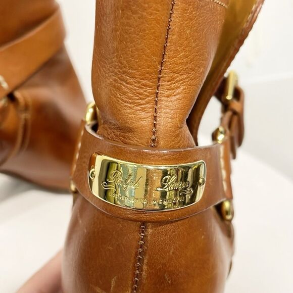 Ralph Lauren‎ Collection Boot Womens Black Label Cognac Equestrian Ankle Sz 9 - Picture 6 of 12